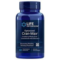 Life Extension Optimized Cran-Max Cranberry Whole Fruit Concentrate with Ellirose, 250MG,  60 Veg Capsules (Pack of 3)