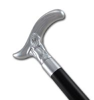 Chrome Plated Brass Derby Handled Black Walking Cane Wooden Shaft