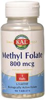 Kal 800 Mcg Methyl Folate Tablets, 90 Count