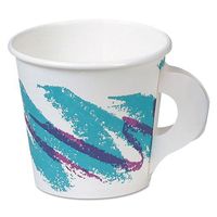SOLO 374HJZJ SSP Paper Hot Cups, With Handle, 4oz, Jazz Design, 50/Pack, 20 Packs/Carton