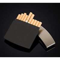 Lcxligang Alloy Frosted Cigarettes Case Retro Cigaret Box Double Sided Metal Cigarette Holder for 10 Regular Cigarettes