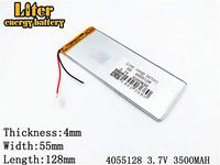 3.7V 3500mAh 4055128 Lithium Polymer Ion Rechargeable Battery Lithium Polymer Li-Po Battery for MP4 GPS MP3 Bluetooth Stereo DIY Gift