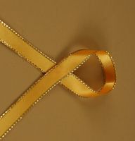 3/8" Double Face Satin Ribbon with Gold Edge (Light Yellow Gold)