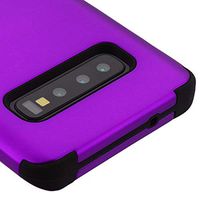 Kaleidio Case Compatible for Samsung Galaxy S10 G973 [TUFF] Rugged Armor 3-Piece [Shock/Impact Protection] Dual Layer Hybrid Rubber Cover [Purple/Black]