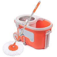 Spin Mop With Wheels And Stainless Steel Rotating Bucket Set For Floor Cleaning With Replacement Microfiber Mop Head (Size : 6 mop heads)