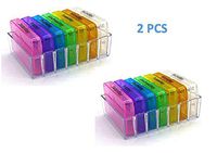 jenifer2015 Portable Travel Weekly Pill Box Organizer Reminder - 7 Day 28 Compartments Tablets Storage Box Medicine Dispenser Vitamin Holder - 4 Times a Day Detach Case - Set of 2