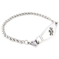 Adults Steel Medical Alert ID Bracelet - Custom Engraving Included - Choose Size & Color - Wheat