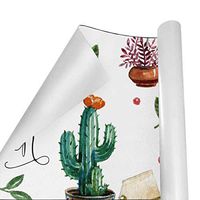 Gift Wrapping Paper Roll Watercolor Cactus Leaves for Birthday,Holiday,Wedding,Baby Shower Gift Wrap - 3Rolls - 58inch x 23inch Per Roll