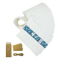 Becko White Kraft Paper Bags, Shopping, Merchandise, Party, Gift Bags - 24 Count - 8”x5”x10.5”