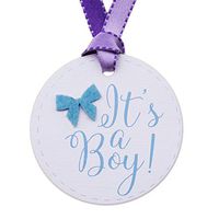 50pcs Round Baby Shower Favor Gift Tags (It's a Boy)