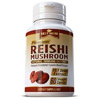 60 Pills 500 mg Each Pure LINGZHI GANODERMA Mushroom REISHI Spores Organic Extract Healthy Immune, Cardiovascular & Brain Function Support | Energy & Mood Supplement