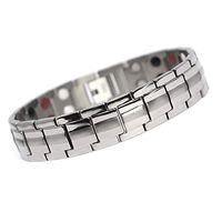 CMS MAGNETICS Novoa Men's Quad-Element Polished Titanium Magnetic Bracelet - 12,800 Gauss B246