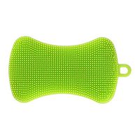 Silicone Sponge Dish Washing Kitchen Scrubber,Silicone Bowtie Dish Brush Pan Sponge Scrubber Kitchen Cleaning Tool,Magic Food-Grade Kitchen Dishes Multipurpose Better Sponges-Green