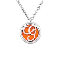 Q&Locket Initial Letter A-Z Premium Aromatherapy Essential Oil Diffuser Locket Necklace With 12pcs Refill Pads (G)