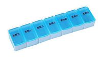 Small Drug Box Removable Partition 7 Days Pill Box Weekly Tablet Box Blue