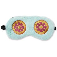 Fuzzy Faux Orange Slice Sleep Mask - Cute Plush Sleeping Eye Cover for Women Girls - Perfect for Home and Travel by Tri-Coastal Design