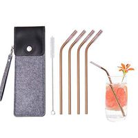 Vlocemon Reusable Metal Straws with Silicone Tips,Case and Brush, 8.5 Inch Stainless Steel Straw for 20oz.Tumbler