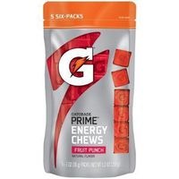 Gatorade Prime Energy Chews Fruit Punch Natural Flavor 5-Sleeves