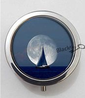 BlackKey Sailboat Patterns 3-Compartment Decorative Pocket Gift Box Case Organizer for Pill, Color 1-751