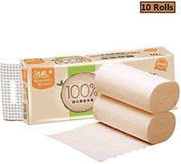 4-Ply Natural Toilet Paper Unbleached Coreless 10 Rolls Soft and Strong Bath Tissues for Household kitchen Hand Paper