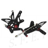 Frames & Fittings CNC Adjustable Rearset Foot Pegs Rest Pedal for Kawasaki Ninja 400 EX400 Z400 2018-2019 - (Color: Black)