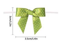 Gift Bows,Green Twist Tie Bows for Bakery Candy Lollipop Cello Bag(50 Pack)
