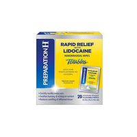 PREPARATION H Rapid Relief with Lidocaine Hemorrhoid Symptom Treatment Flushable Wipes, Numbing Relief for Pain, Burning & Itching, Reduces Swelling, 20 Count