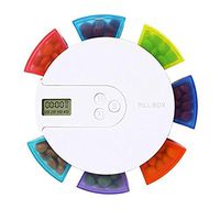 7-Day Electronic Medication Organizer with Alarm Reminders, Portable Weekly Digital Pill Box, Lightweight Easy Carry Round Electronic Intelligent Medicine Case