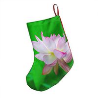 Christmas Decorations Stockings 18" Beautiful Lotus and Cute Bee Inspiring Big Xmas Socks for Home Decor
