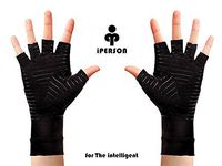 iPerson® Arthritis Gloves Copper Infused Compression Guaranteed to Speed Up Recovery Relieve Symptoms of Arthritis RSI Carpal Tunnel Tendonitis for Men & Women - 1 Pair (Large)