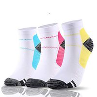 Sport Plantar Fasciitis Compression Socks for Men & Women – 1/3/7 Pairs Copper Infused Ankle Socks for Athletic&Travel