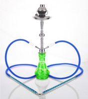 2 hose 23" Camel Green Hookah Shisha Nargila water glass vase pipes smoke sale