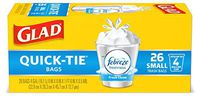 Glad Small Trash Bags - OdorShield 4 Gallon White Trash Bag, Febreze Fresh Clean - 26 Count