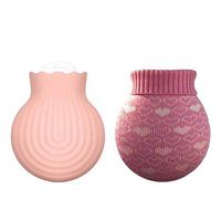 Milla Youpin Microwave Heating Bottle Environmental Silicone Transparent Hot Water Bag with Knit Cover, Hot & Cold Therapies - Gift for Birthday, Christmas, Valentine's Day, Gift Exchange Party(Small)