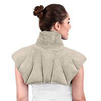 Large Microwavable Heating Pad for Neck and Shoulders, Neck Relief, Stress Relief, Anxiety Relief, Neck Wrap Alternative to Rice Bags for Heat Therapy (Gray Unscented)