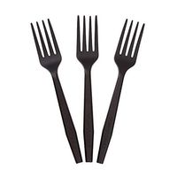 CiboWares 6.5 Inch Heavy Duty Disposable Black Forks, Made from CPLA Bio-Plastic Material, Case of 1000