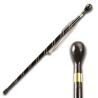 New! Men Fashionable Walking Eucalyptus Wood Cane 8 Styles Brown and Black Elephant Horse Derby Knob Curved Opera Styles Great Gift for a Loved One (Black Knob Handle)