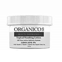 ORGANICOLAB, 5% Lidocaine Topical Numbing Non Oily Lotion, With Vitamin C & E, Organic Aloe and Organic Green Tea for Deeper Penetration, Local and Anorectal Discomfort, 2 fl.oz
