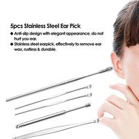 Cutelove Ear Curette Pick Earwax Removal Tool Kit Stainless Steel Ear Hygiene Care Ear Cleaning Sets with Storage Box 5 pcs