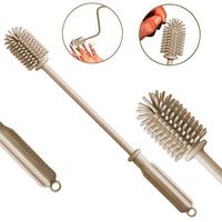 Fymural Silicone Bottle Brush Cleaner - BPA Free Bottle Cleaning Brush with 15” Long Handle Glass & Plastic Water Bottles Brush for Washing Narrow Neck Containers Sports Bottle, Vase (Grey)