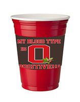 4 Pack of Vinyl Decal Stickers for Disposable Cups/My Blood Type is O Positive Buckeyes