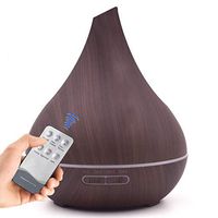 Rnalley Aromatherapy Essential Oil Diffuser Wood Grain Cool Mist Intelligent Humidifier 7 Colored LED for Office Home Study Yoga Spa 400ml,B