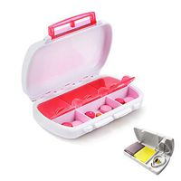 Easy to Open,6days Pill Organizer Box with 1pcs Professional Pill Cutter Splitter for Cutting Small Pills