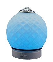 Aroma Diffuser Ultrasonic Essential Oil Aromatherapy Diffusers Multi Color Ceramic Humidifier Adjustable Mist Mode Waterless Auto Shut-off for Office Home Baby Study Yoga Spa White (Silver)