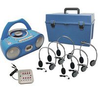 Complete 6 Station CD Boom Box Listening / Learning Center With Headphones For Classroom's Teacher and Students - Hamilton