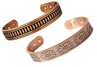 Two Celtic Antique Copper Men's Magnetic Therapy Cuffs