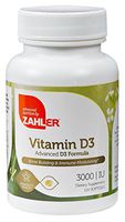 Zahler Vitamin D3 3000IU, All-Natural Supplement Supporting Bone Muscle Teeth and Immune System, Advanced Formula Targeting Vitamin D Deficiencies, Certified Kosher, 120 Softgels