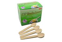 Gmark 250 ct Wooden Spoons, 6.25" Length Paper Box Package - No Plastic Earth-Friendly, Disposable Biodegradable Wooden Cutlery, Green Product (Box of 250pcs) GM1009