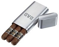 Personalized Prato Chrome Cigar Case - Fathers Day Gift with Engraved Dad