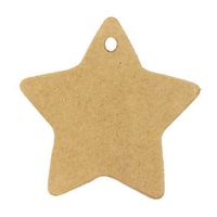 Wrapables 50 Gift Tags/Kraft Hang Tags with Free Cut Strings for Gifts, Crafts & Price Tags - Star